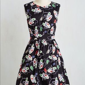 Emily & Fin ModCloth Too Much Fun Paint Art Dress